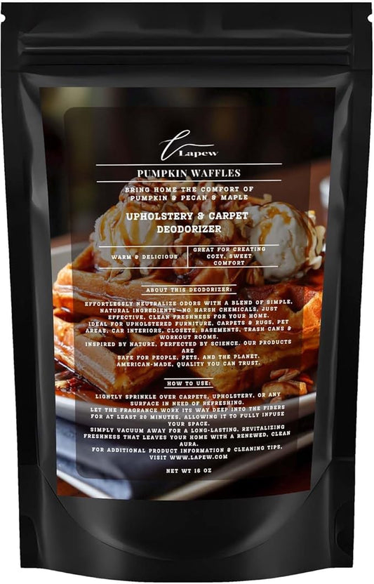 Pumpkin Waffles Carpet Freshener Powder: Powerful Odor Eliminator for Home, Upholstery Deodorizer, Carpet Deodorizer, Pet Urine, Cat Litter Box - Pumpkin Pecan Waffles Fragrance.