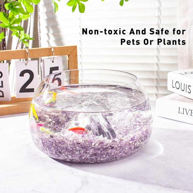 Amethyst Crushed Stone Natural Tumbled Healing Crystal Chips Bulk, 0.88 Lb Crushed Crystal Quartz Irregular Shaped for Decorative Fish Tank Vase Fillers Aquarium Gravel Rocks