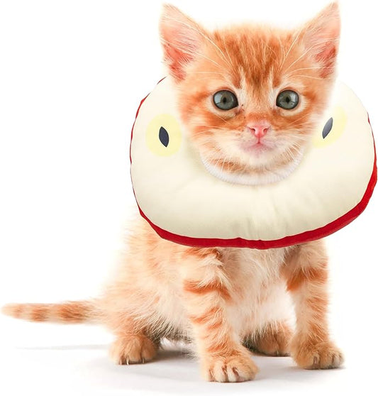 Kitten Cones After Surgery 0-6 Months, Donut Extra Small Kittern Cone Collar Soft to Stop Licking Neck, Elizabethan e Collar for Recovery (S for Kitten [Neck: Up to 7.5"] - Apple)