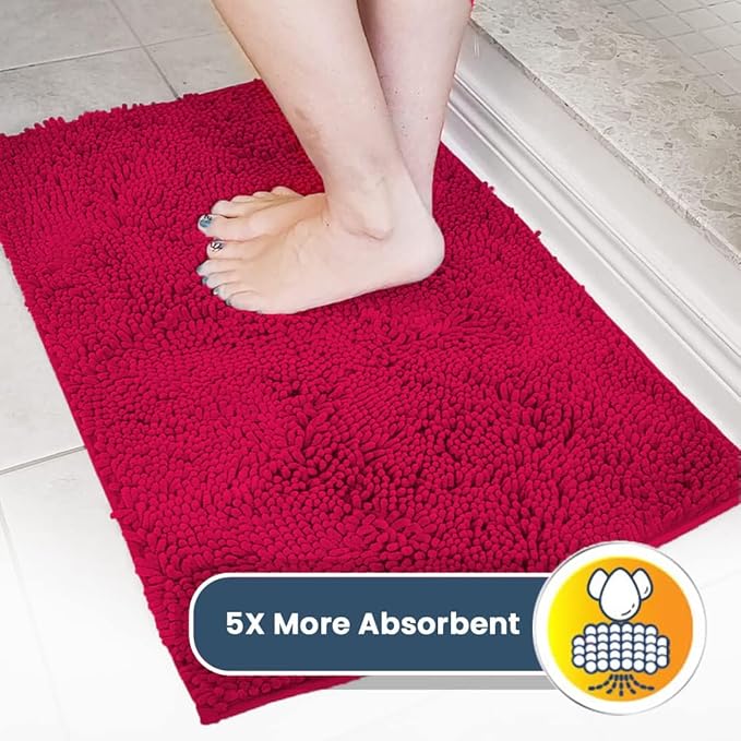 Muddy Mat® Original Dog Door Mat for Muddy Paws, Super Absorbent Microfiber, Non-Slip Washable Pet Rug, Quick Dry Chenille Entryway Carpet, Machine Washable Indoor Outdoor mat, Maroon 35"x60"