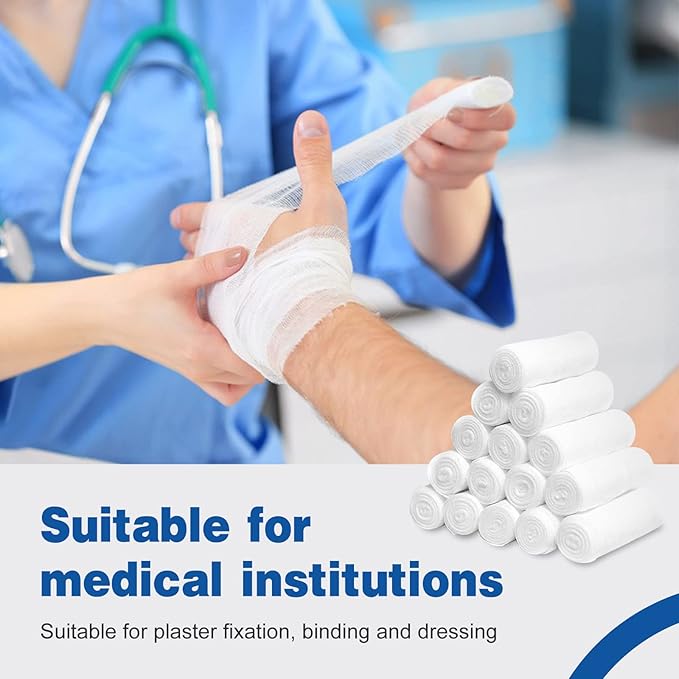 AZEN 20 Pack Gauze Rolls Bandages, 4 in x 4.1 Yards, Premium Medical Supplies & First Aid Supplies, Bandage Wrap Vet Wrap, Mummy Wraps