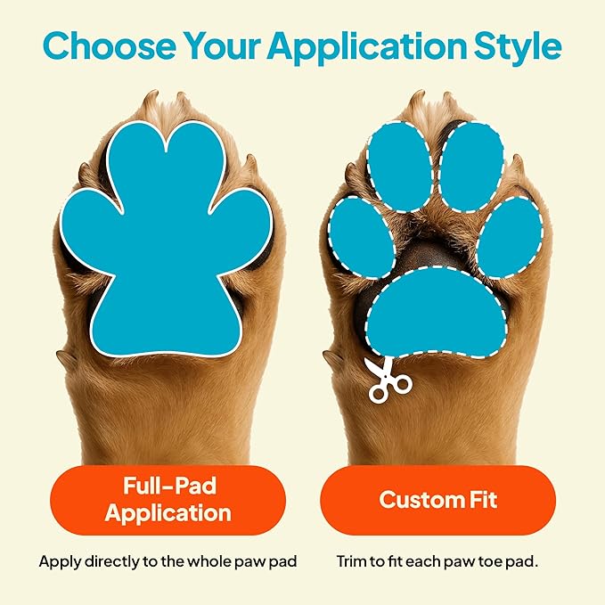 Anti-Slip Paw Grips – Non-Slip Dog Paw Traction Pads for Senior & Injured Dogs, Prevents Slipping on Hardwood & Tile Floors, Strong Adhesive, 24 Pcs (Sizes S-XXL)