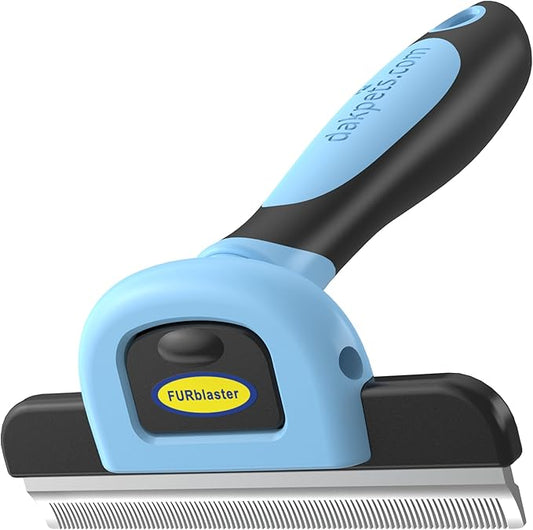 DakPets Deshedding Tool | Stainless Steel Grooming Brush for Shedding Fur Removal - Cats and Dogs