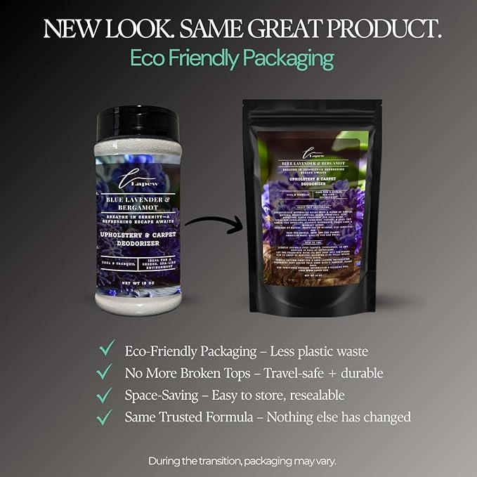 Blue Lavender & Bergamot Carpet Freshener Powder: Powerful Odor Eliminator for Home, Upholstery Deodorizer, Carpet Deodorizer, Pet Urine, Cat Litter Box - Blue Lavender & Bergamot