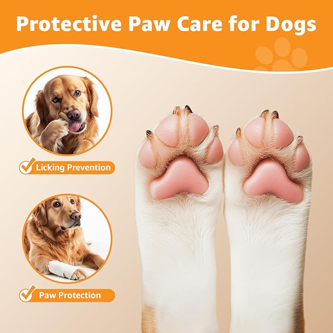 LOOBANI Dog Socks to Prevent Licking Paws - Dog Socks for Hardwood Floors Anti Slip for Traction Control - Dog Grippy Socks for Senior Dog Small Medium Large Dogs on Tile Floors, Caramel XL