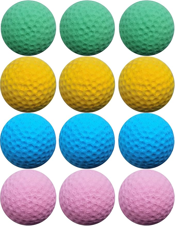 Cat Golf Balls for Indoor Kitten Toys - Interactive Sponge Foam Soccer Balls (Mixed)