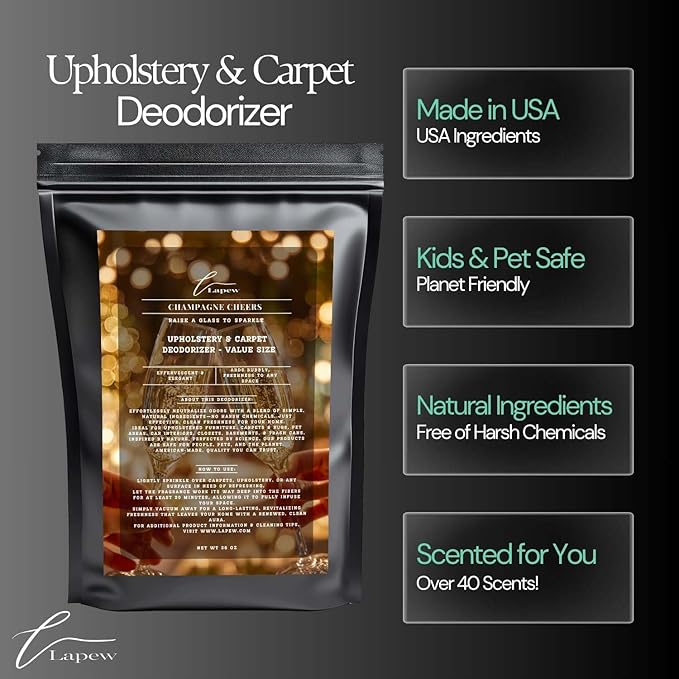 Champagne Cheers Carpet Freshener Powder Refill 36 oz | Powerful Odor Eliminator for Home | Upholstery Deodorizer | Carpet Deodorizer | Pet Urine | Cat Litter Box