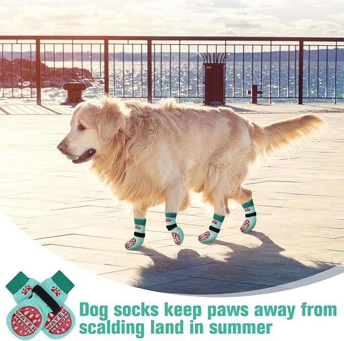 BEAUTYZOO Anti-Slip Dog Socks,Dog Shoes for Hot/Cold Pavement,Paw Protectors with Grips 3 Pairs for Puppy Small Medium Large Senior Old Dogs,Dog Socks to Prevent Licking and Hardwood Floor Protection