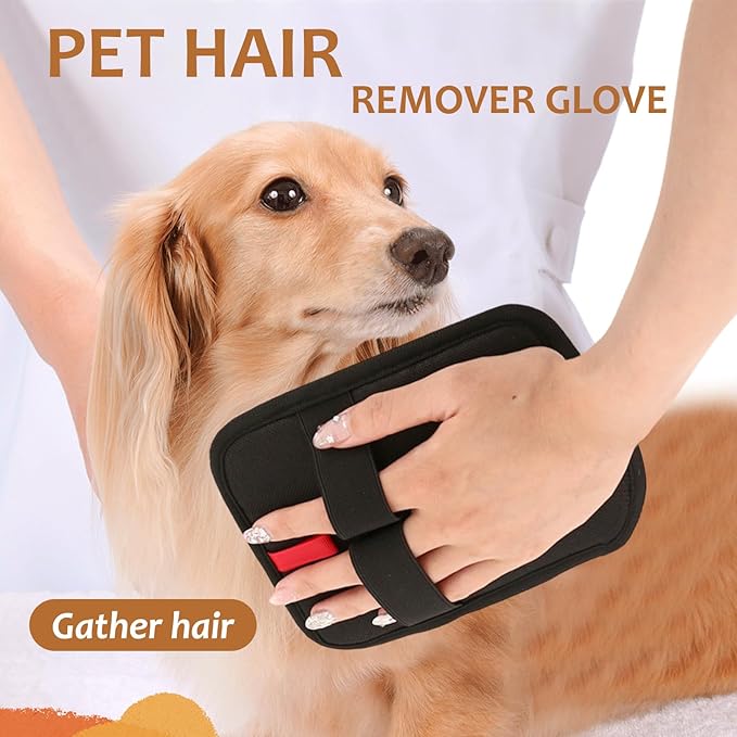 6 Pcs Pet Hair Removal Glove, Electrostatic Pet Hair Remover Gloves, Reusable Cat & Dog Hair Cleaning Gloves, Suitable for Couch, Furniture, Blankets, Curtain, Car Seat