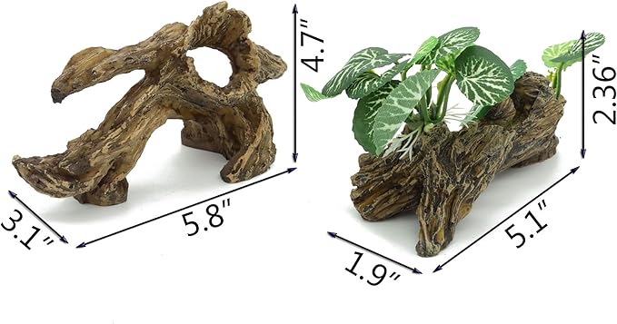 JIHAQUA Artificial Driftwood for Aquarium Decor Plastic Plant Branches Ornament for Fish Tank Decorations (Style C)