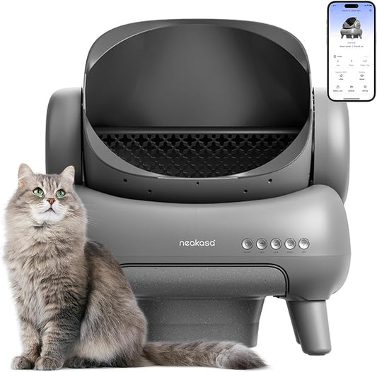Neakasa M1 Open-Top Self Cleaning Cat Litter Box, Automatic Cat Litter Box with APP Control, Odor-Free Waste Disposal Includes Trash Bags