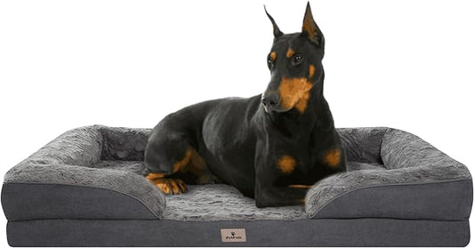 XXL Orthopedic Dog Bed - Washable Dog Sofa Beds for Giant Dogs, Supportive Foam Pet Couch Bed with Removable Washable Cover, Waterproof Lining and Nonskid Bottom