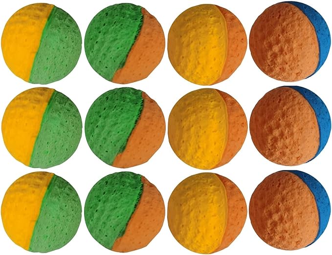 YnFag Foam Balls Soccer Balls Cat Toys for Indoor Cats (12Pcs Two-Color Golf)