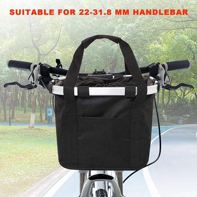 Bike Basket Front Dog Basket for Bike, Bike Baskets for Adult Bikes, Bike Bags for Bicycles, Removable Bicycle Basket, Folding Small Pet Bag for Shopping Camping Cycling