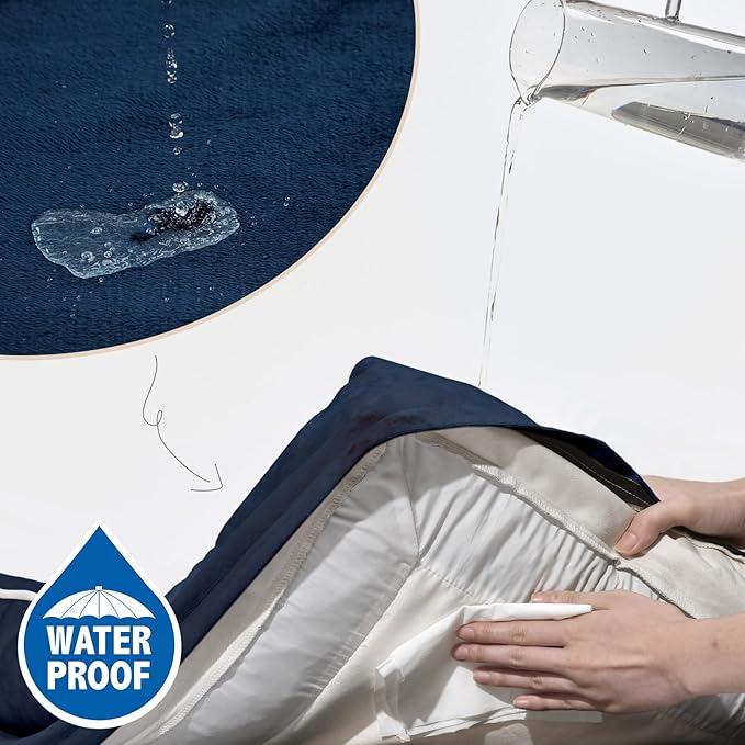 Comfort Expression Small Dog Beds Waterproof Orthopedic Foam Dog Sofa Beds for Medium Dogs Comfy Pet Bed with Washable Removable Cover & Non-Slip Bottom(Small,Navy Blue)