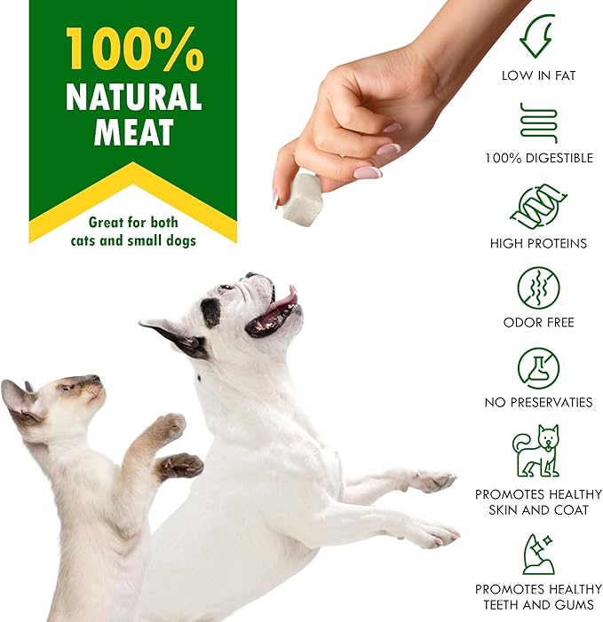 Beloved Pets Dog & Cat Treats Freeze Dried Chicken Cubes 5.3 oz - All Natural Meat Raw Pet Food - Human Grade High-Protein Snacks & Grain-Free Jerky Chews for Cats and Small Dogs