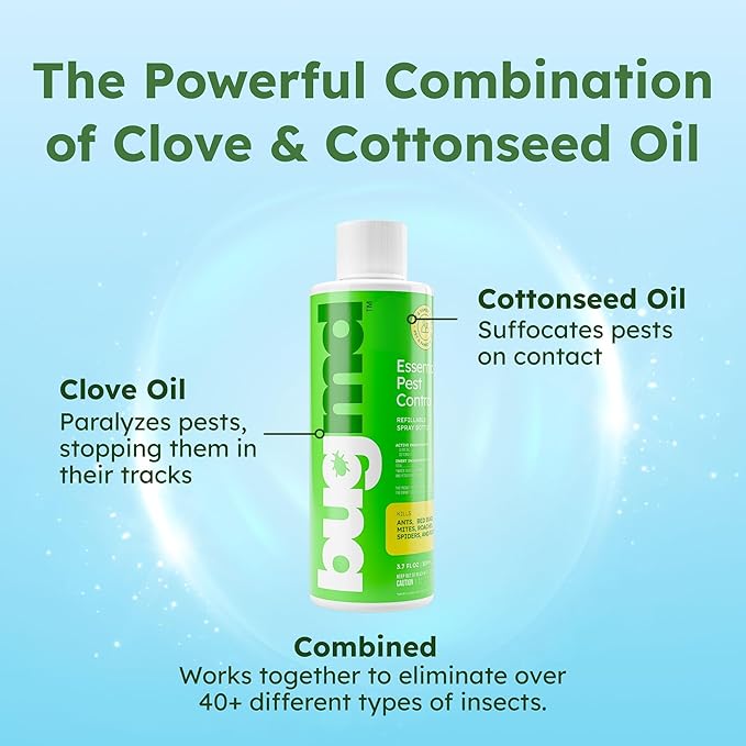 BugMD Ant Killer & Bug Spray Concentrate - Indoor Cockroach and Roach Killer, Spider Spray for Home, Fly and Insect Defense, Essential Oils, Plant-Powered, Eco-Friendly Pest Control - 3.7 Oz