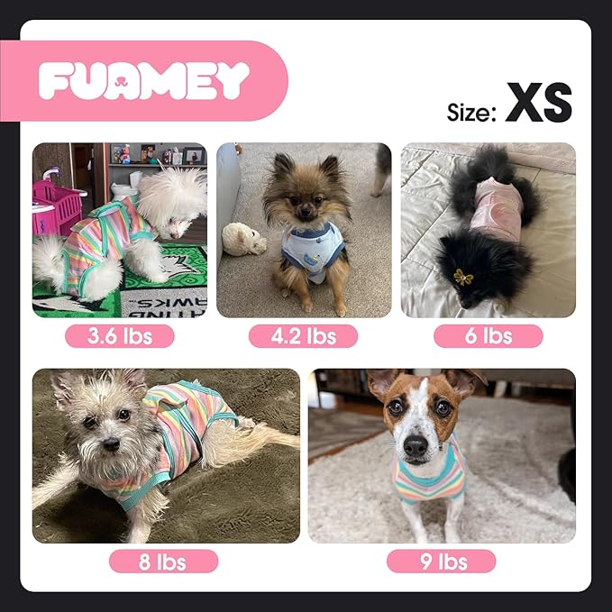 FUAMEY Recovery Suit for Dogs After Surgery,Soft Breathable Dog Bodysuit E-Collar & Cone Alternative Surgical Suit,Male Female Dog Neuter Spay Suits Anti Licking Wounds Onesie Pink Tie Dye XS