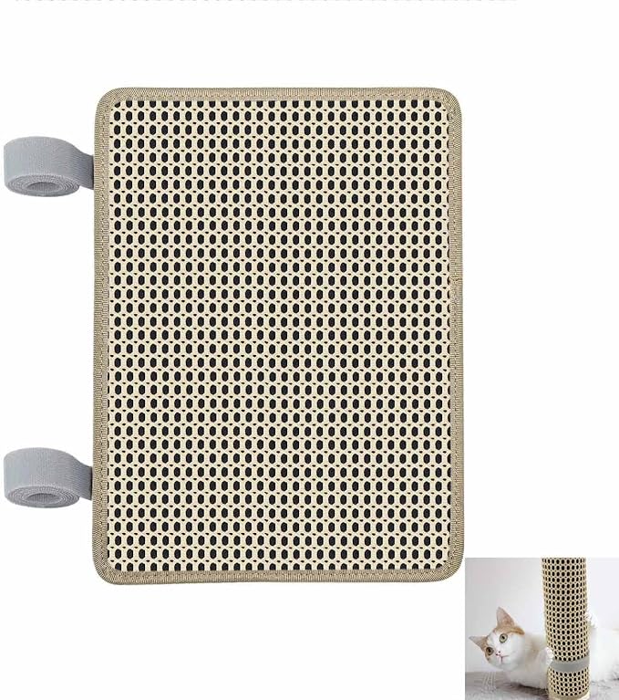 Cat Nail File Scratcher Wrapped Around Cat Scratching Post, 14.81x11.12 Inches, Cat Scratch Pad That Files Nails, Protects Post