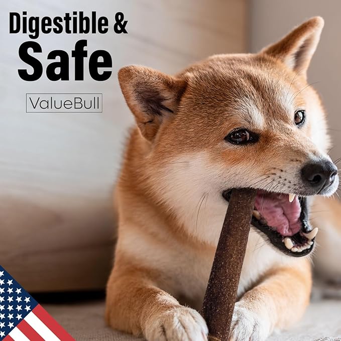 ValueBull USA Collagen Sticks for Dogs, 6 Inch Jumbo Chews, Natural Long-Lasting Dog Treats, 50 Count - Promotes Joint, Skin & Coat Health with Glucosamine and Chondroitin