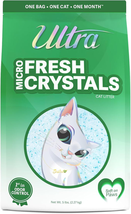 Ultra Fresh Scented Micro Crystals Premium Cat Litter - 99.9% Dust Free, Soft on Paws - 5 Lbs.