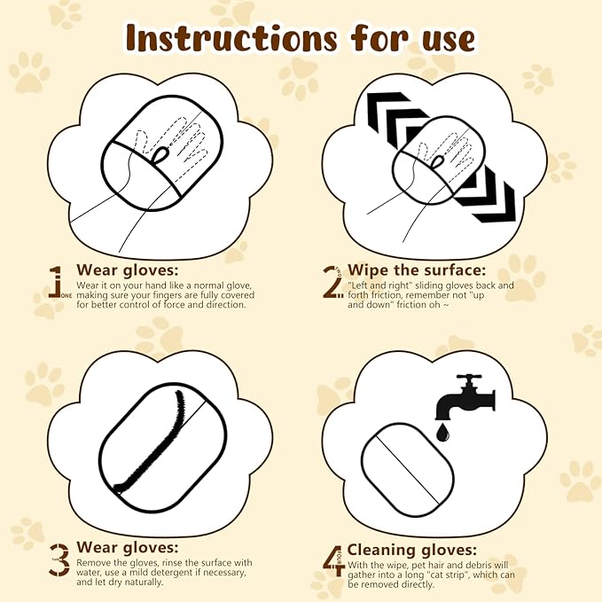 2Pcs Pet Hair Removal Glove, New Upgrade Efficient Grooming Gloves for Pet Hair,Cat Grooming Gloves for Hair Removal,Versatile Reusable Electrostatic Pet Hair Remover Glove