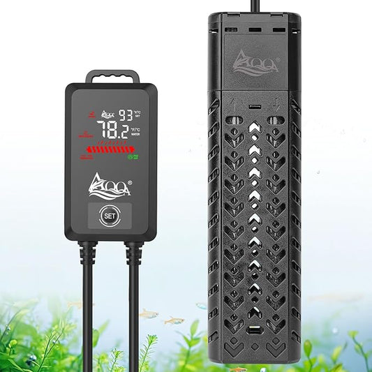 AQQA Aquarium Heater 800W Large Fish Tank Heater for 80-230 Gallon Tank Submersible Heater for Aquarium Betta Fish Heater with Adjustable Temp Range 59-93℉ (AQ136-800W for 80-230Gal)