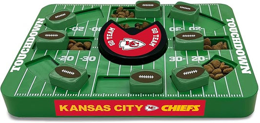 Pets First Kansas City Chiefs Large Puzzle Puzzle Toy, New Size, Interactive Slow Feeding Toy