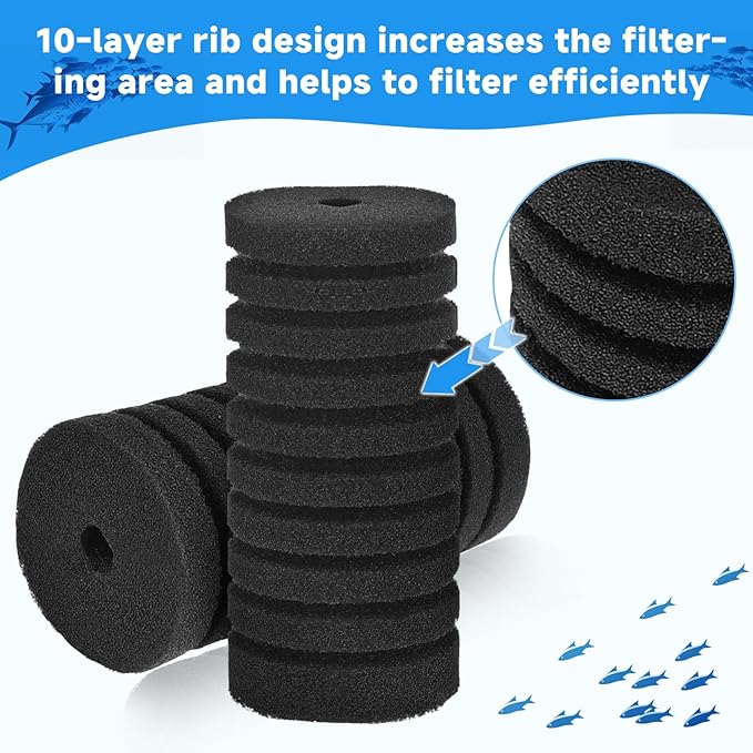 AQQA 4 Pack Aquarium Sponge Filter Replacement for AQ016-S