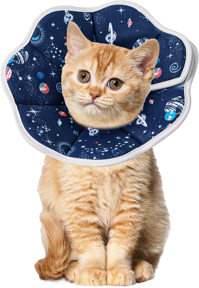 Cat Cone Collar Soft, Cat Recovery Collar to Stop Licking, Protective Cat Neck Cone After Surgery for Small Medium Cats Kittens Puppies