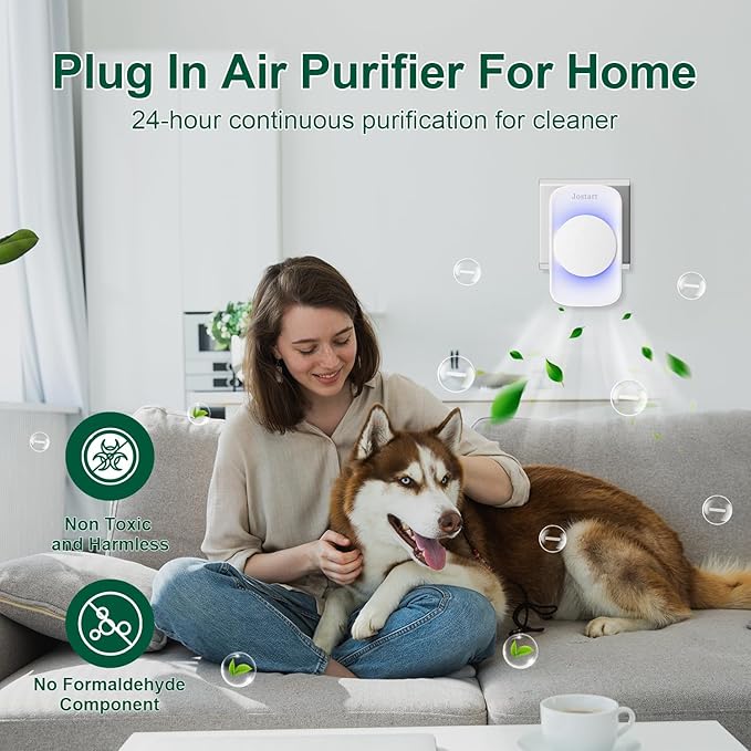 Air Ionizers for Home (1 Pack),Negative Ion Air Filter,Quiet Plug in air fresheners for Bedroom, Office, Kitchen,Garage,Portable Air Purifiers Odor, Smoke Dust, Pets, Mini Air Cleaner White