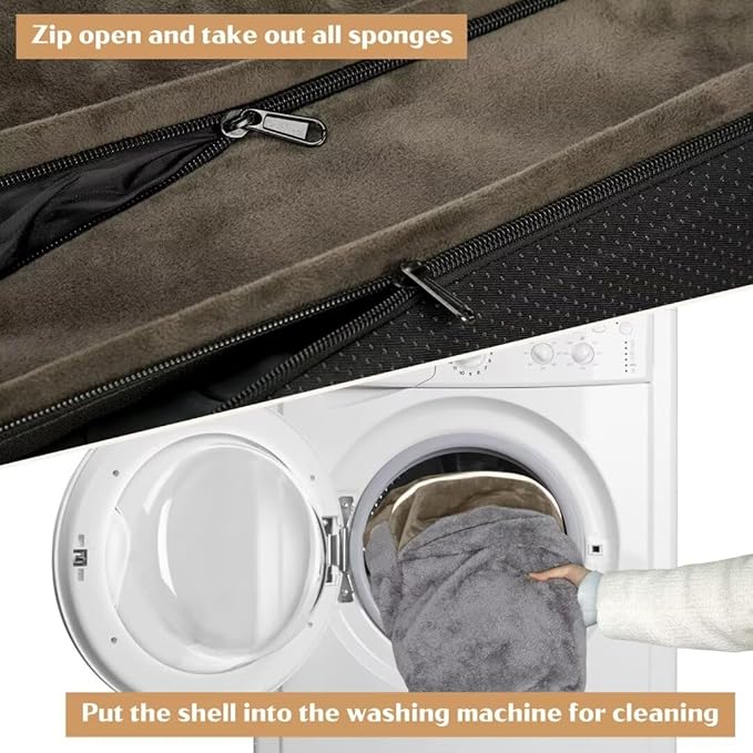 Comfort Expression XL Dog Bed for Extra Large Dogs, Waterproof Orthopedic Foam Dogs Beds with Bolster, Washable Dog Sofa Pet Bed with Removable Cover & Non-Slip Bottom(X-Large,Dark Green)