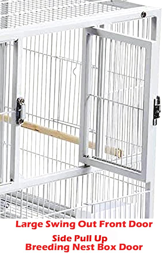 Combo Stacker Center Divided Breeder Breeding Bird Flight Double Rolling Cage for Aviaries Canaries Cockatiels Lovebirds Finches Budgies Small Parrots One Stacker