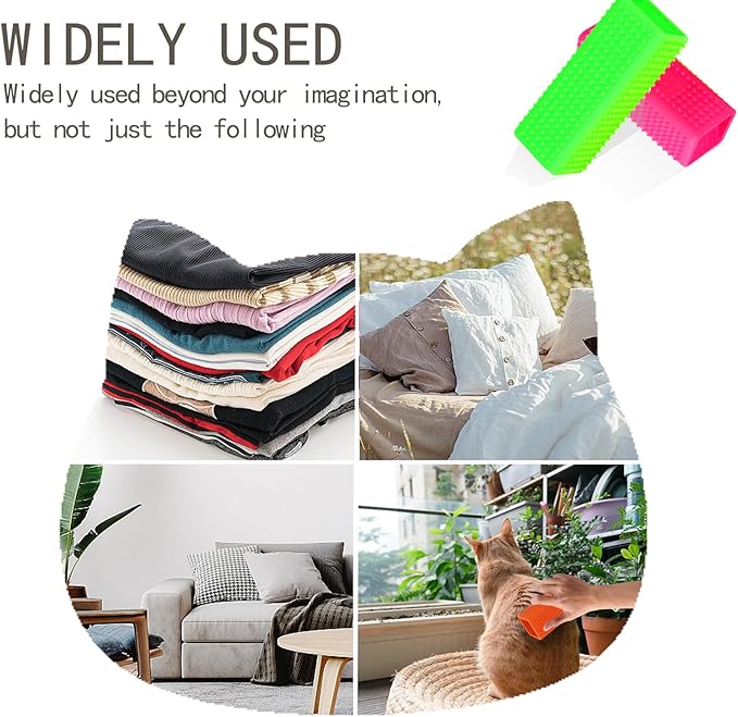 2pcs Pet Dog Cat Hair Remover, Pet Hair Removal Tool, Hollow Cleaner Brush for car，Interior, Furniture, Sofa (green and pink)