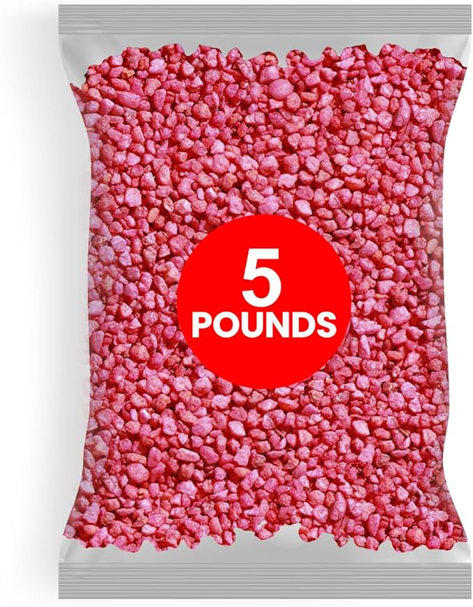 Hygloss Craft Rocks Mini Stones for Art Projects - Bag O' Gravel, Neon Red, 5 lb