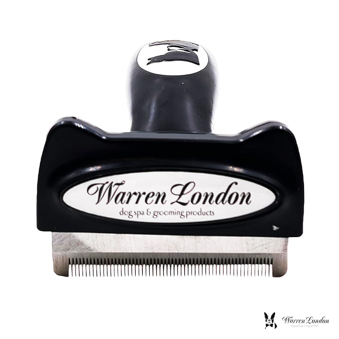 Warren London Deshedding Brush for Medium Dogs, Short Hair | 2.5″ Stainless Edge | Reduces Shedding Fast | Vet-Trusted Undercoat Tool With Comfort Grip