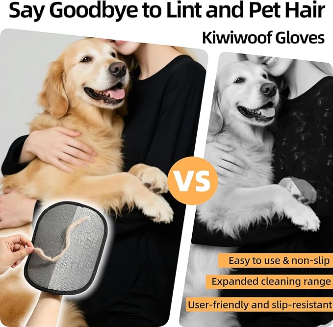 3Pcs Electrostatic Pet Hair Removal Gloves for Cats&Dogs,2025 New Upgraded Reusable Quick De-Shedding Grooming Gloves, Animal Fur Remover Tool for Couch,Carpet,Furniture,Car Seat,Clothing,Curtain