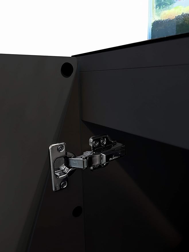 LANDEN Aquarium Wooden Stand and Cabinet for up to 105 Gal Tank, Fish Reptile Sea Salt WaterTank Stand, Nano Foam Leveling Mat Included, W47.2xD23.6xH31.5 in, Wooden Matte Black Painted(Stand Only)