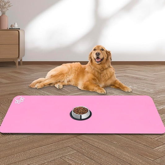 Large Pet Feeding Mat, Absorbent Quick Dry Dog Mat for Food and Water Bowl, Non Skid Cat Bowl Mat, No Stains for Pet Water Dispenser Pet Supplies for Messy Drinkers