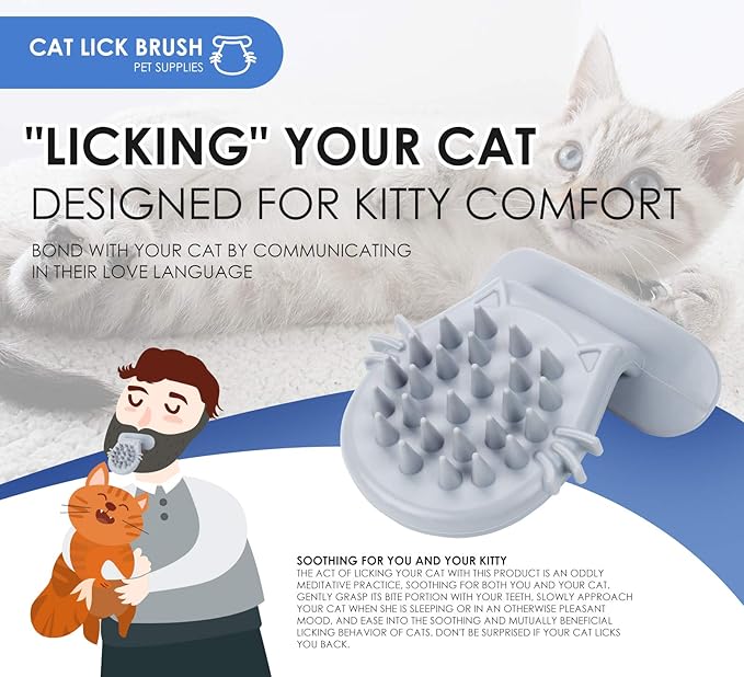 Cat Brush Shedding Grooming, Soft Massage Cat Tongue Brush, Licking Your Cat Like a Mama Cat to Comfort, Surprise Pet Gifts