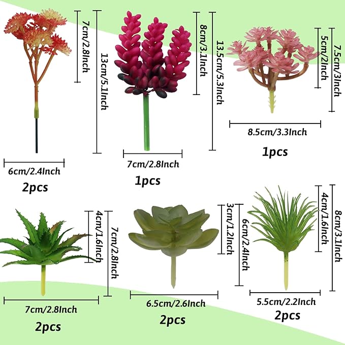 22pcs Colorful Fake Succulents, Mini Artificial Succulents for DIY Crafting Home Terrarium Floral Wall Garden Arrangement Office Decoration (Unpotted)