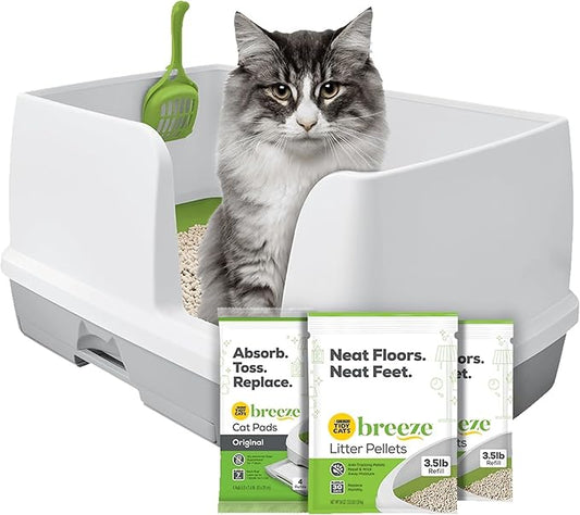Purina Tidy Cats Non Clumping Litter System, Breeze XL All-in-One Odor Control & Easy Clean Multi Cat Box - 18 lb. Box