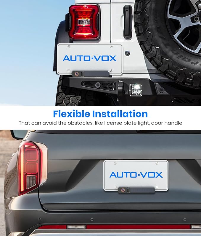 AUTO-VOX Solar Wireless Backup Camera with 5" 1080P Monitor: 5000mAh Battery 2 Mins DIY Installation & 2 Split Screen Back Up Camera, IP69K Waterproof Reverse Camera for Car, Van, SUV, Truck, Trailer