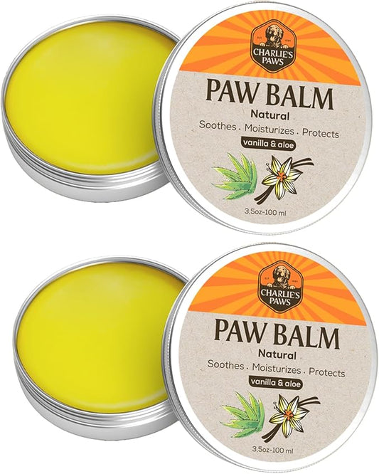 2 Pack Paw Balm 100% Natural Oil Aloe & Vanilla for Dog and Cat Paw Pad Balm Dog Nose Balm Paw Moisturizer Wax for Dog Pet Puppy Protect Dry Cracked Paw Foot Heals Restores Paw Elbows 3.5 Oz