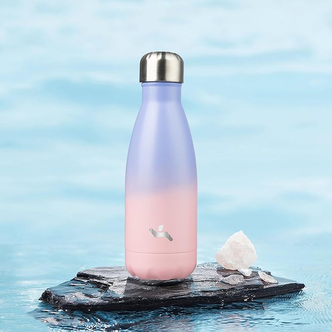 Insulated Water Bottles,12 oz Double Wall Stainless Steel Vacumm Metal Flask for Sports Travel,Pastel Sunset