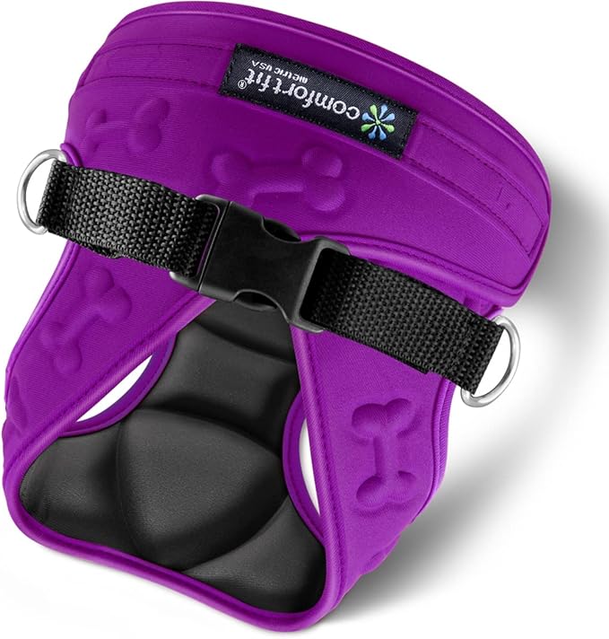 Comfort Fit Dog Harness No Pull with Adjustable Buckles Soft Padded Reflective Choke Step-in Pet Vest with Easy Control Handle for Small Medium Large Dogs & Puppies for Walking Running Training