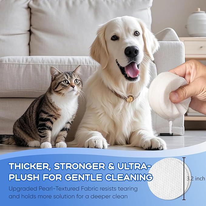 Eye Wipes for Dogs & Cats - Tear Stain Remover for Dogs - Dog Eye Cleaner, Eye Debris, Discharge, Mucus Secretions - Eye Wipes for Dogs & cat Eye Wipes (3.2 in,300pcs)