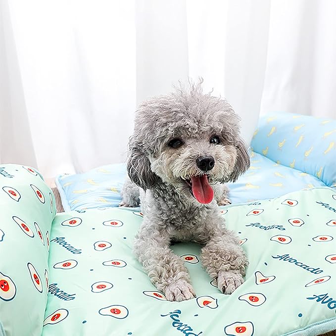 PUMYPOREITY Cooling Dog Mat, Self-Cooling Pad for Dogs & Cats, Blue, Medium, 15.7 x 23.6 x 1.9 inches