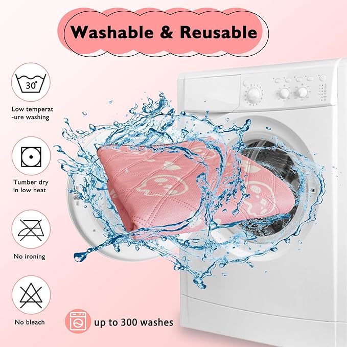 4 Pack Guinea Pig Bedding - Washable Guinea Pig Liners for Midwest Cage, Waterproof Reusable Pee Pads Super Absorbent Mats for Small Animals Pet Rabbit Bunny Hamster Rat (Pink, 48 x 24 Inch)