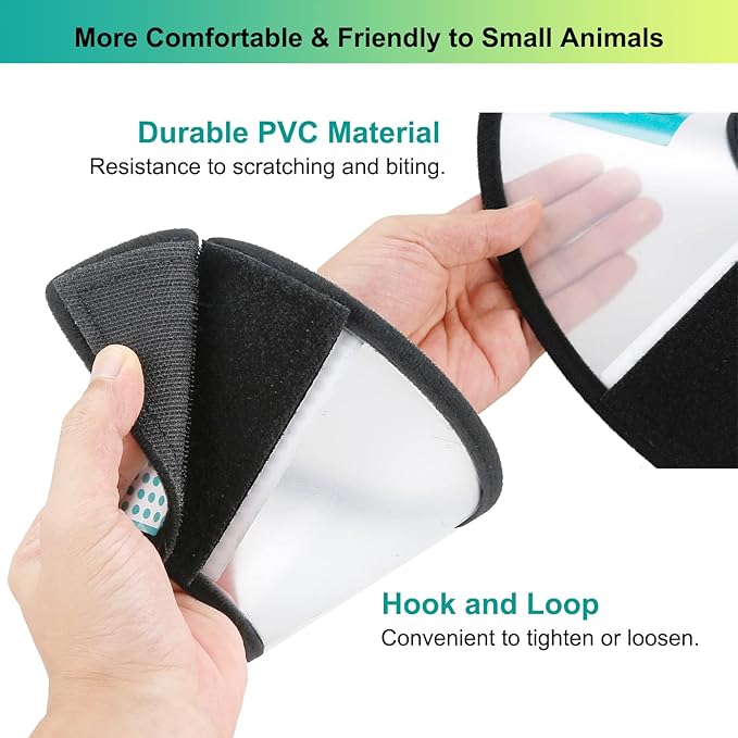 Cat Cone, Adjustable Recovery Pet Cone Elizabethan Collar for Cats Rabbit, 8.1 Inches Cat Cone Collar Soft, Protective Cat Cones to Stop Licking, Lightweight Practical Kitten Cone